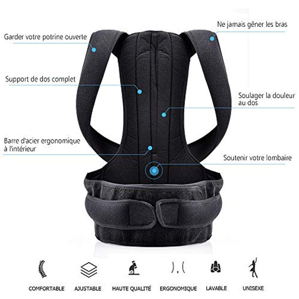 HailiCare Correcteur de Posture Support de Dos et l'épaule Réglable et Confortable Ceinture Maintien