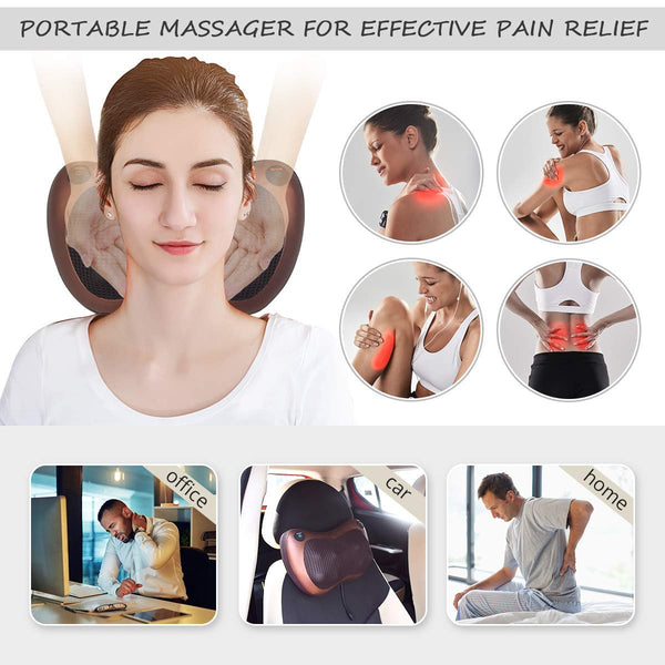 Multi-fonction cou taille jambe arrière corps masseur double usage voiture maison massage oreiller coussin électrique chauffage infrarouge masseur