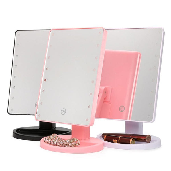 Hangsun LED Lumineux Miroir Cosmétique B90 Maquillage Éclairé Lumineux Aveclampes - 180 Degrés Rotation