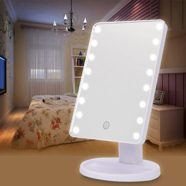 Hangsun LED Lumineux Miroir Cosmétique B90 Maquillage Éclairé Lumineux Aveclampes - 180 Degrés Rotation